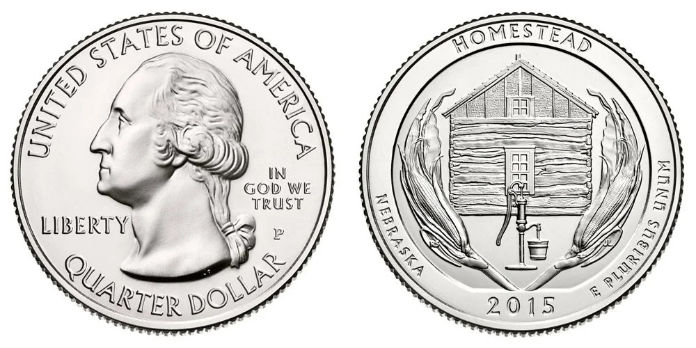 2015 P Homestead National Park Quarter 25c - Nebraska (NE)