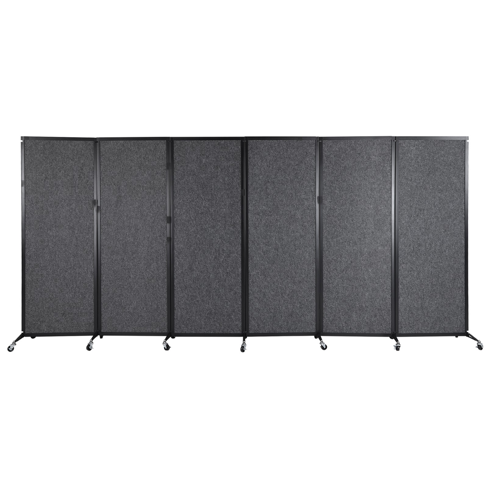 Rolling Privacy Room Divider 6 Panel Privacy Panel Partition for Home Dorm Decor