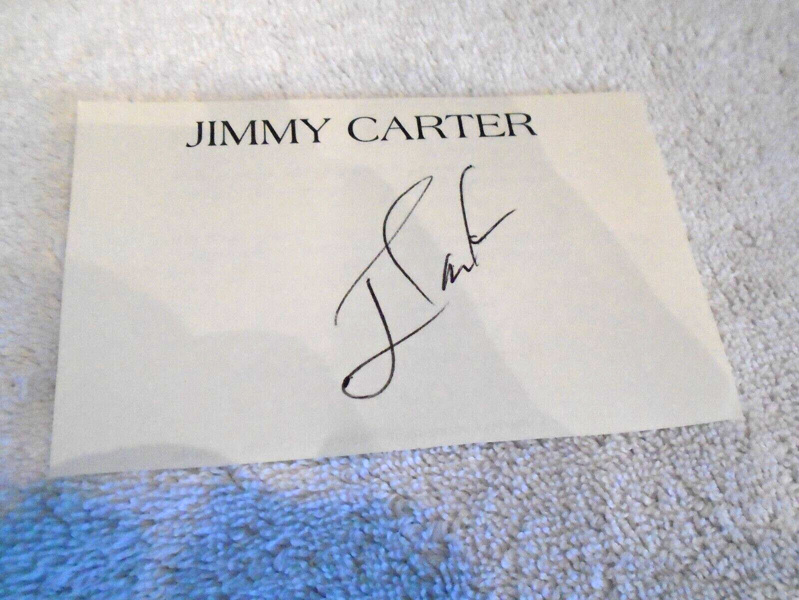 JIMMY CARTER Signed (Index) Card -Guaranteed Authentic (Exc.Mint)