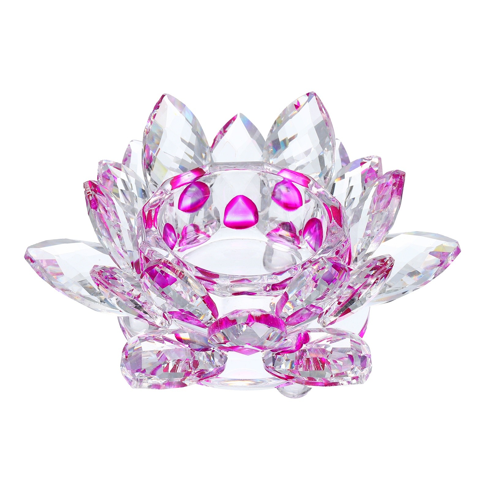 Crystal Lotus Candle Holder  Heat Temperature Purple