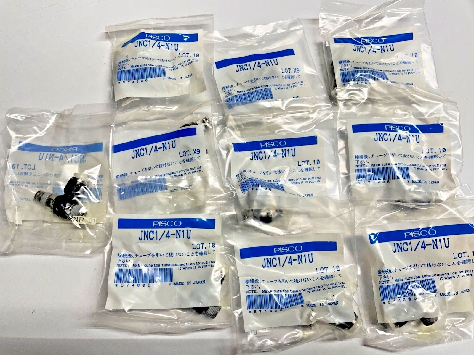 New PISCO JNC1/4-N1U Adj. Flow Cont Ndle vlv 1/4”tube quick conn x 1/8npt  5 Pcs