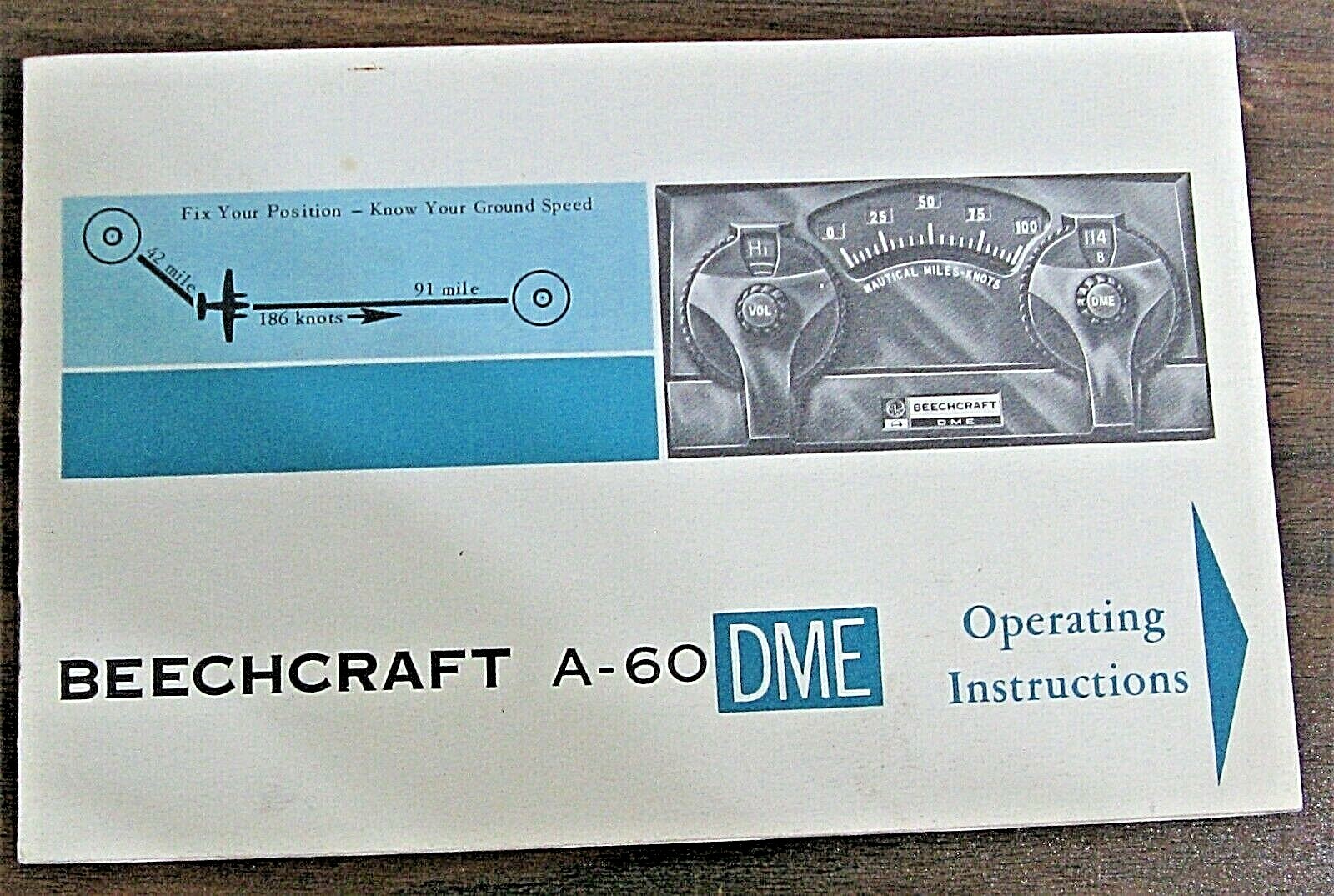Original Beechcraft A-60 DME Operating Instructions Manual + Safety Guide