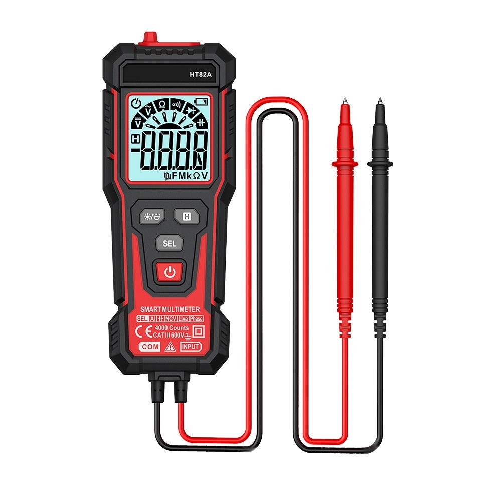 HT82A Digital Multimeter with NCV Phase Detection and Low Battery Indicator