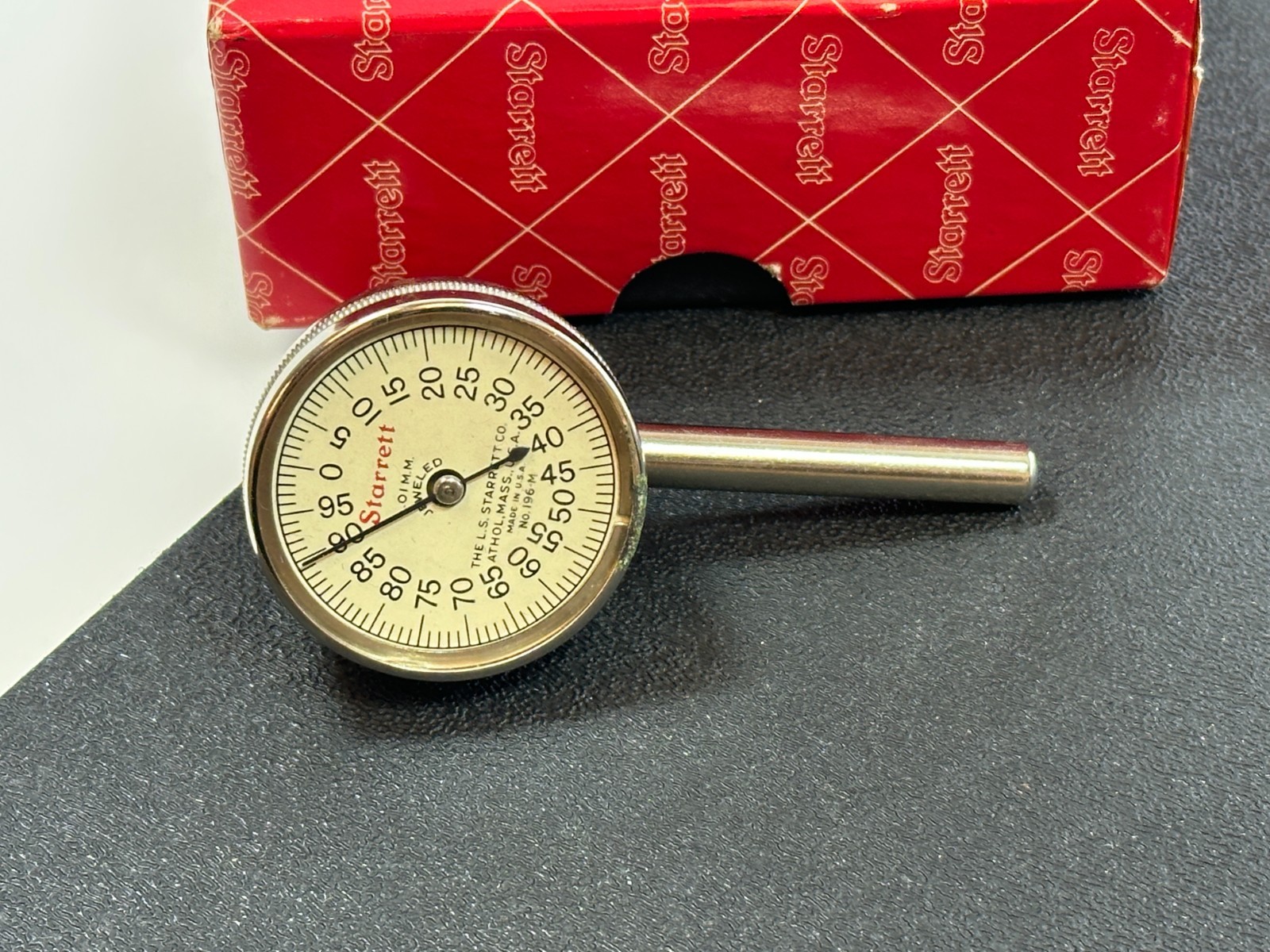 🇺🇸 NEW Starrett Tools USA 196MB Universal Back Plunger Test Dial Indicator NOS
