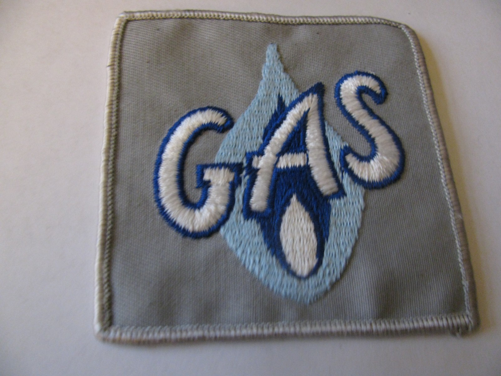 NATURAL GAS  FLAME  3"  UNIFORM PATCH  SEW ON  FREE SHIPPING  GRAY / BLUE
