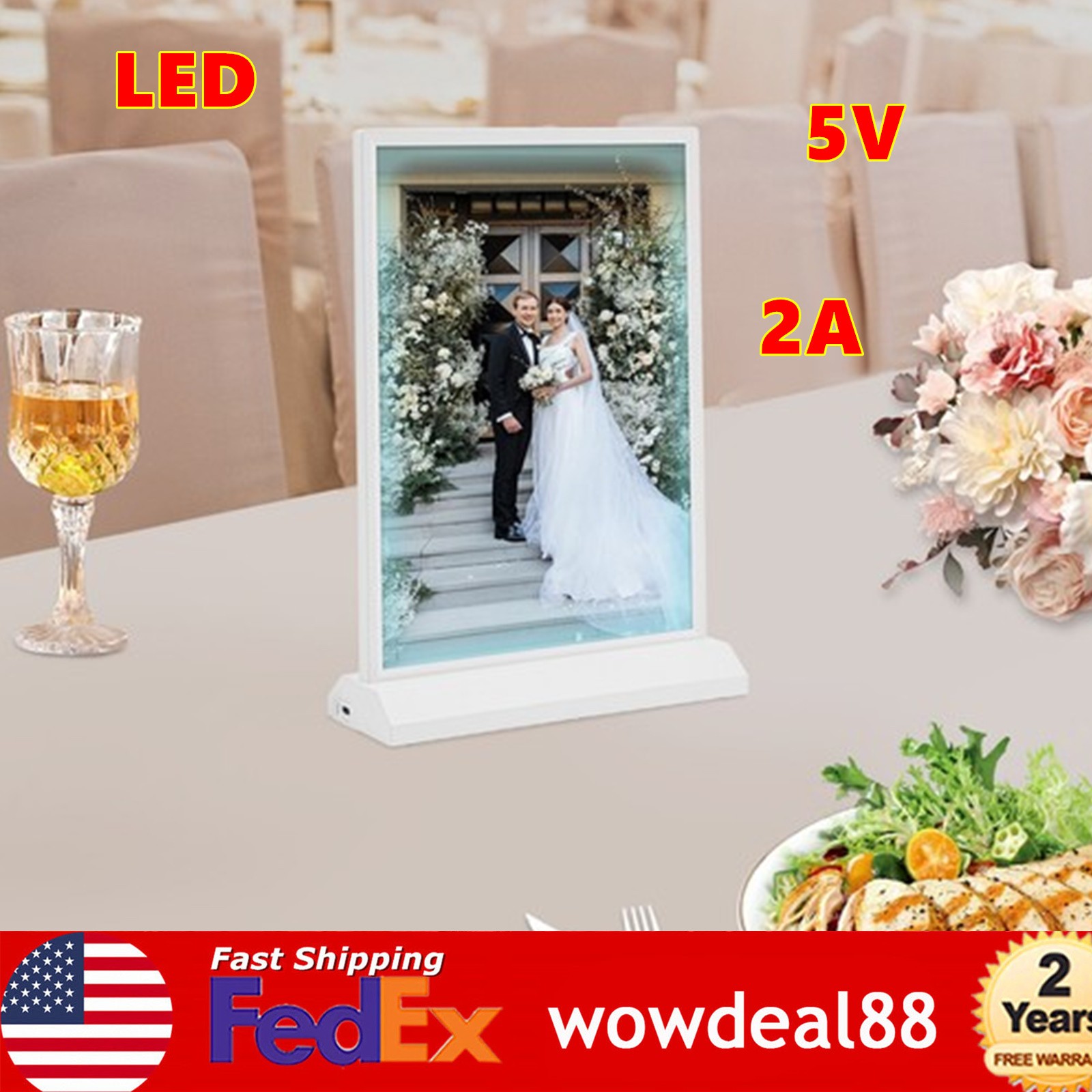 Tabletop LED Sign Holder, Desktop Advertising Holder, Light Up Menu Holder