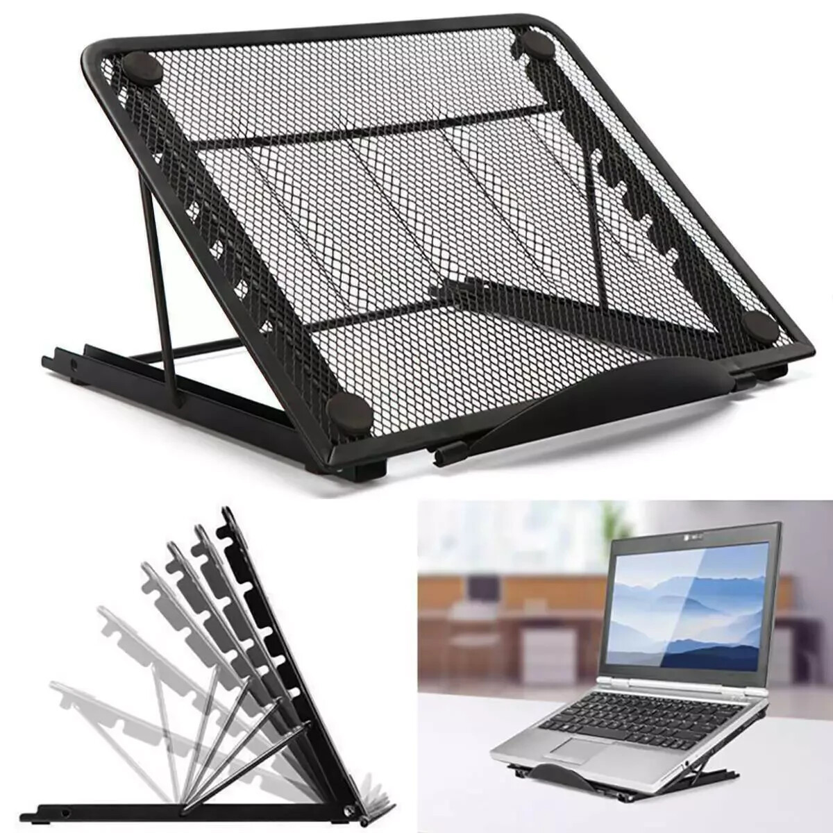 Foldable Laptop Tablet Stand Angle Adjustable Holder Riser Portable