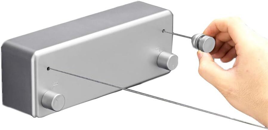 Tendedero De Ropa Retractil Plegable Portatil Para Exterior Interior Pared Acero