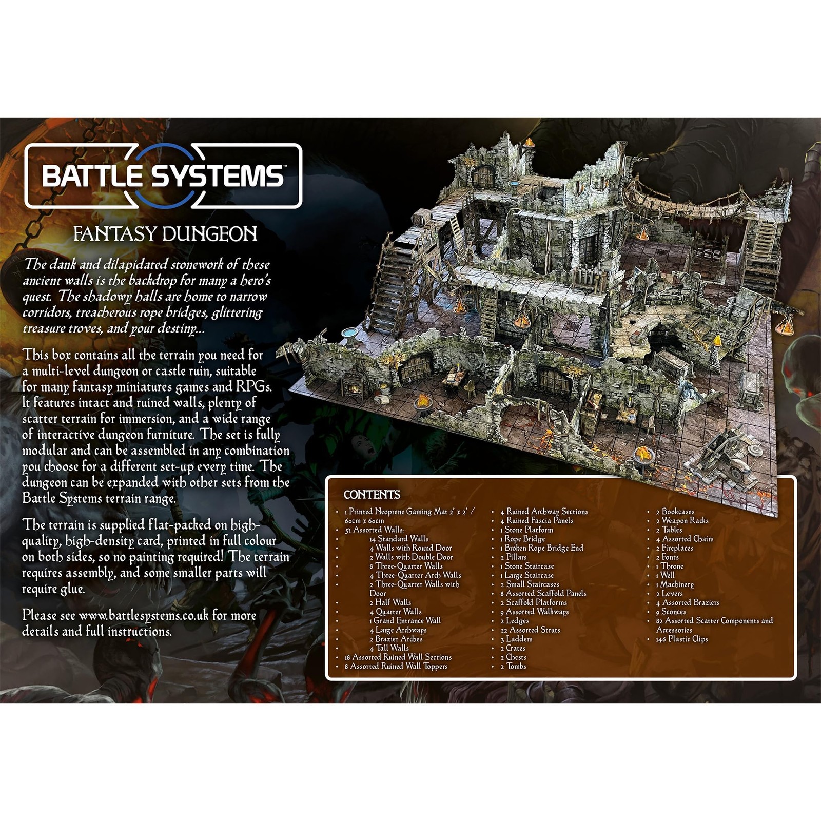 Fantasy Dungeon Terrain Core Set - Terrain Immersive Scenery for D&D DND Mala...