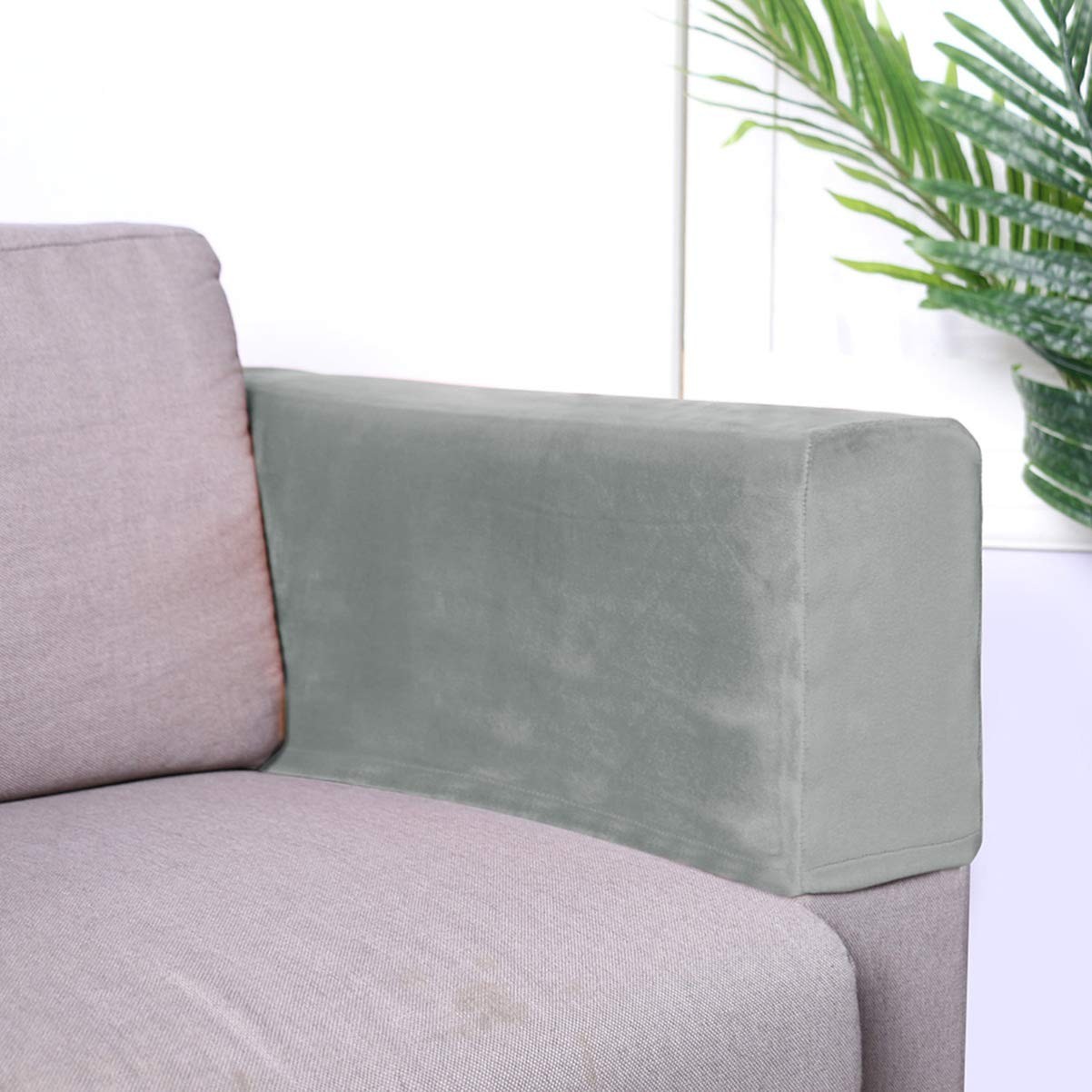 NOLITOY 2pcs Stretch Armrest Covers for Sofa, Universal Removable Armrest Protec