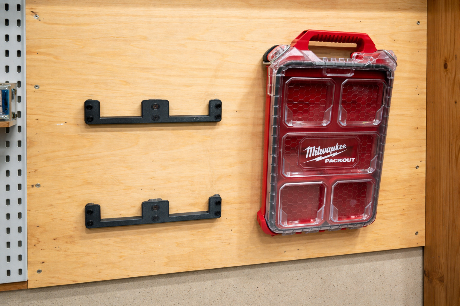 4-Pack Wall Mount Brackets Compatible with Milwaukee PACKOUT Organizer & Compact
