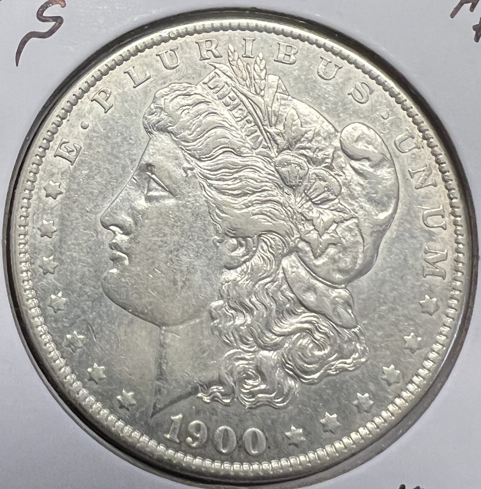 1900-S MORGAN SILVER DOLLAR ALMOST UNCIRCULATED+ ...ACTUAL COIN #4800