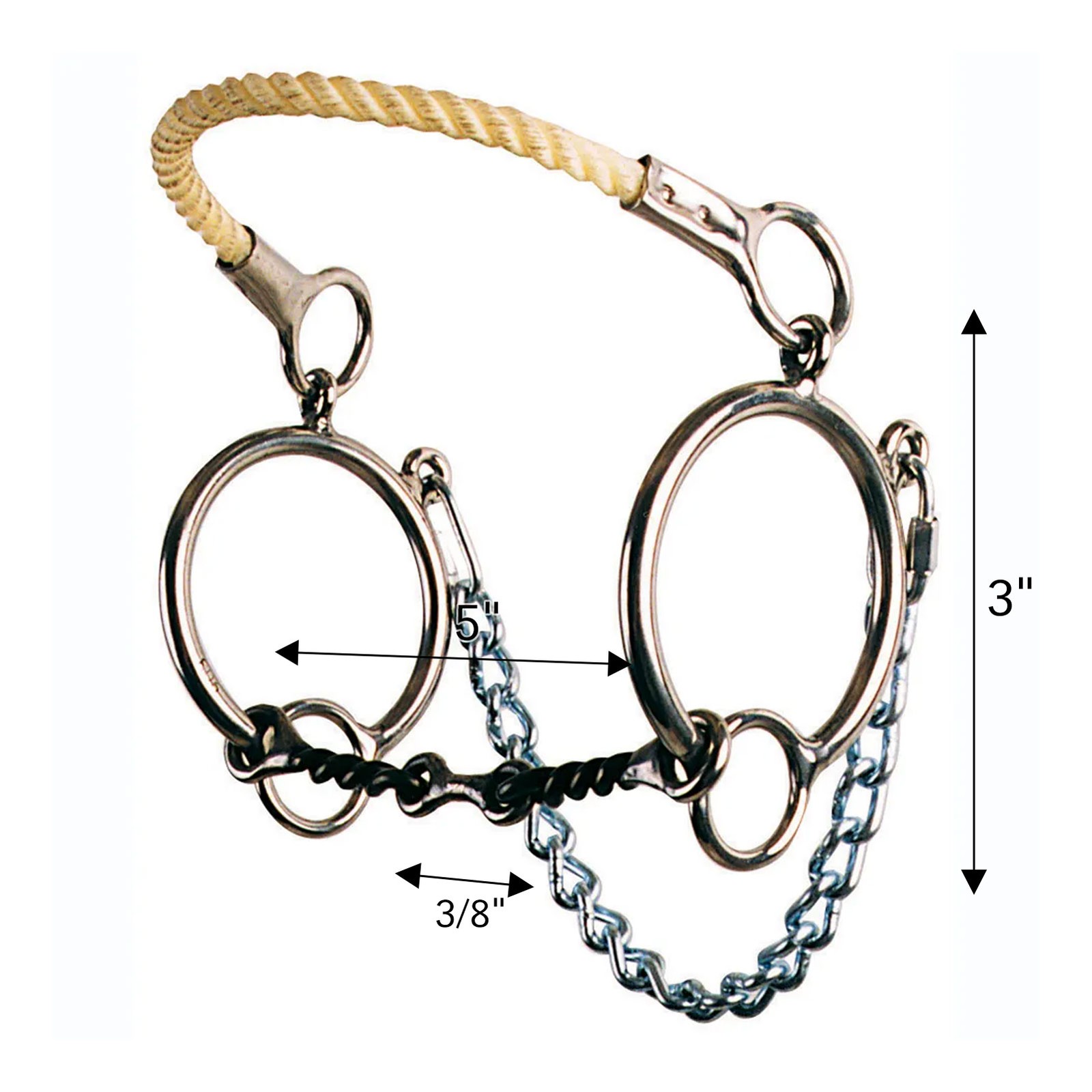REINSMAN Ring Combination Rope Nose Hackamore Bit, Stage E (903)