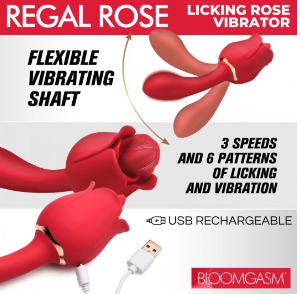 Inmi Bloomgasm Regal Rose Licking Double Ended Vibrator