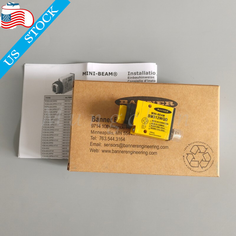 New in Box For Banner SM312WQD Photoelectric Sensor 4PIN 10-30VDC 1500mm