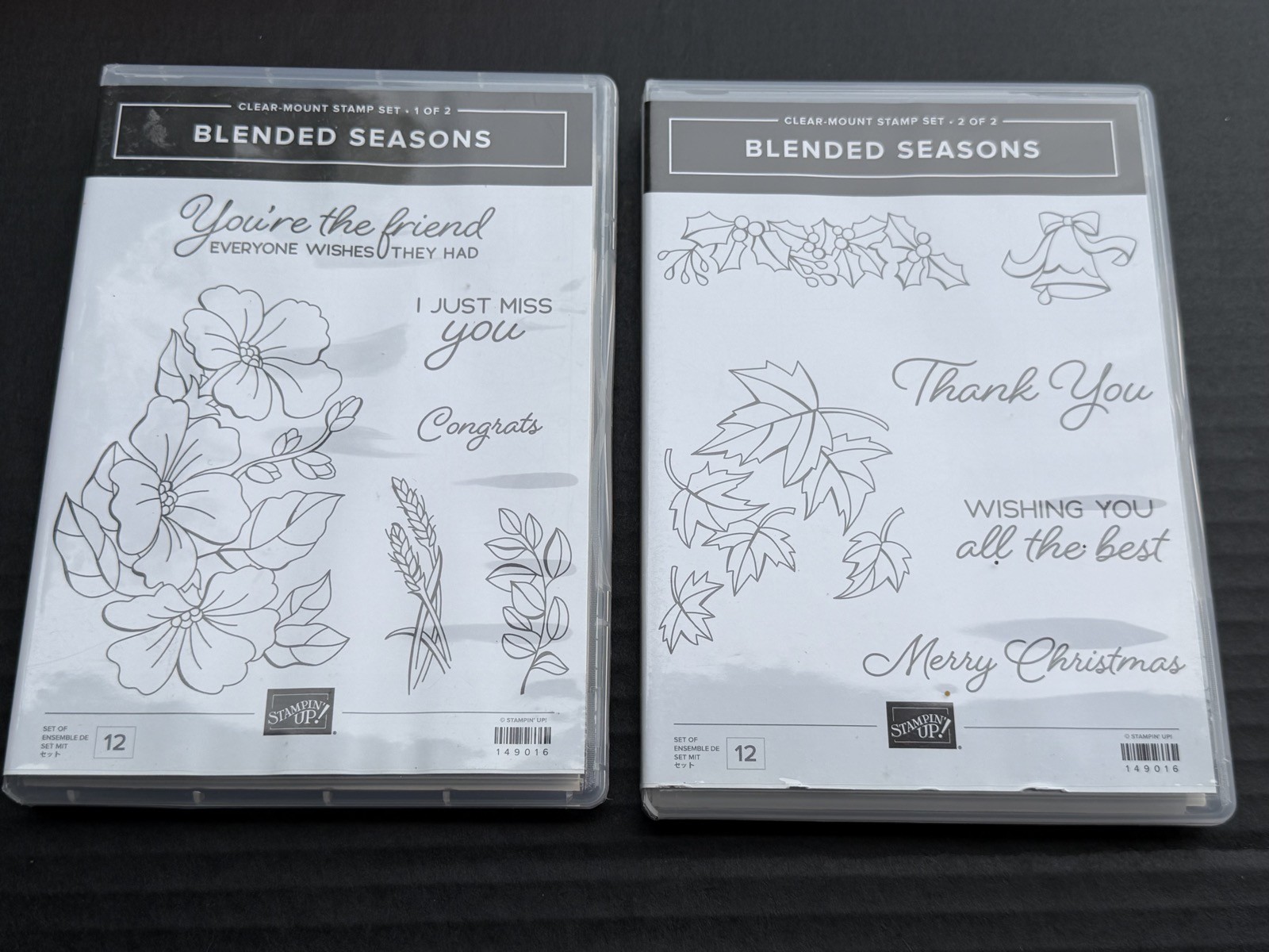 Stampin Up! Blended Seasons Stamp Number #1 and #2 Unused 