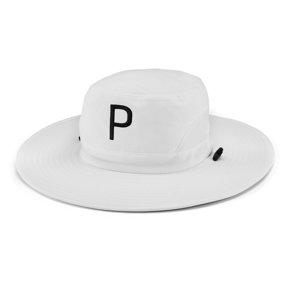 Puma Men's Aussie P Bucket Hat - Golf Moisture Wicking - Brand New White