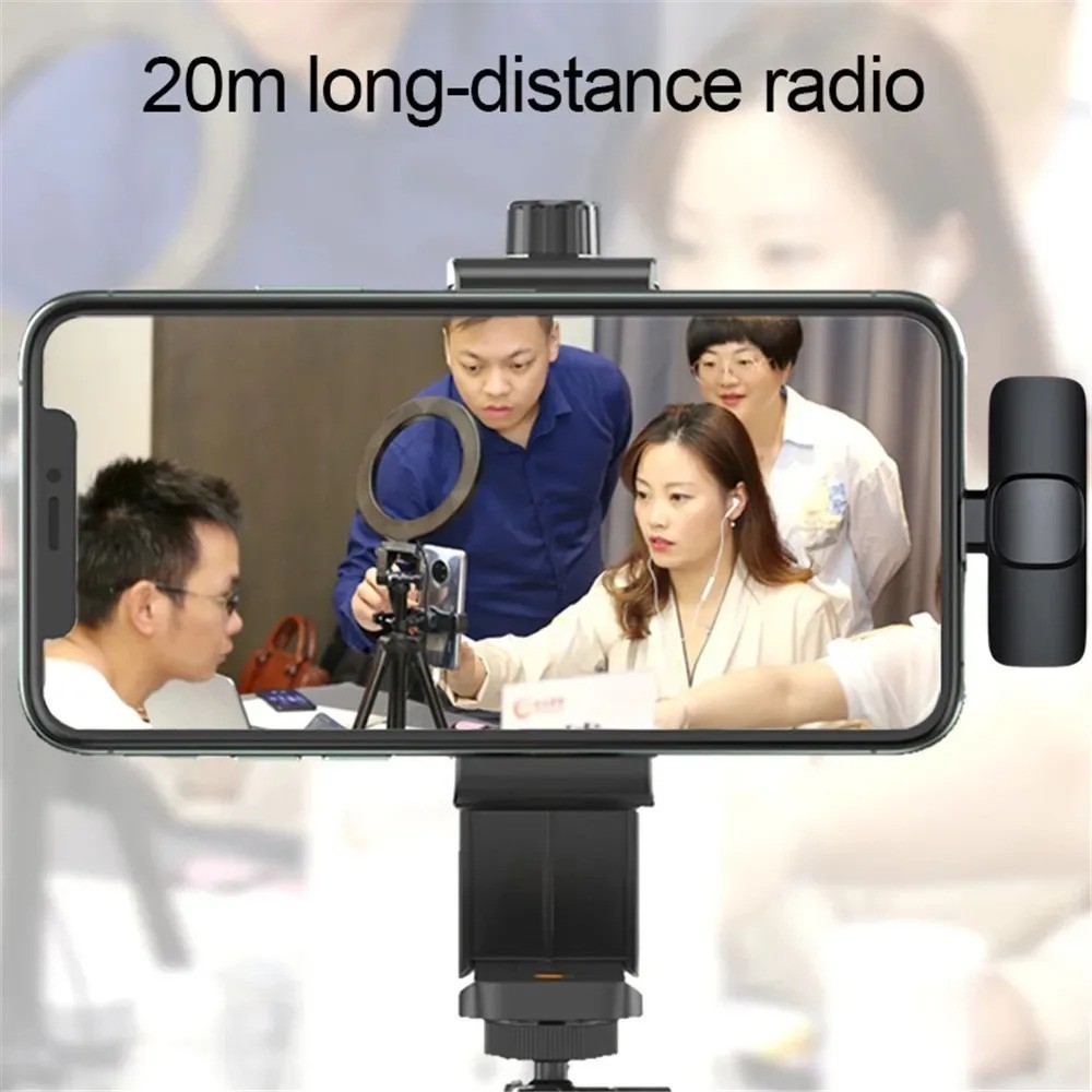 Lavalier Microphone Wireless Audio Video Recording Mini Mic For Android / iPhone