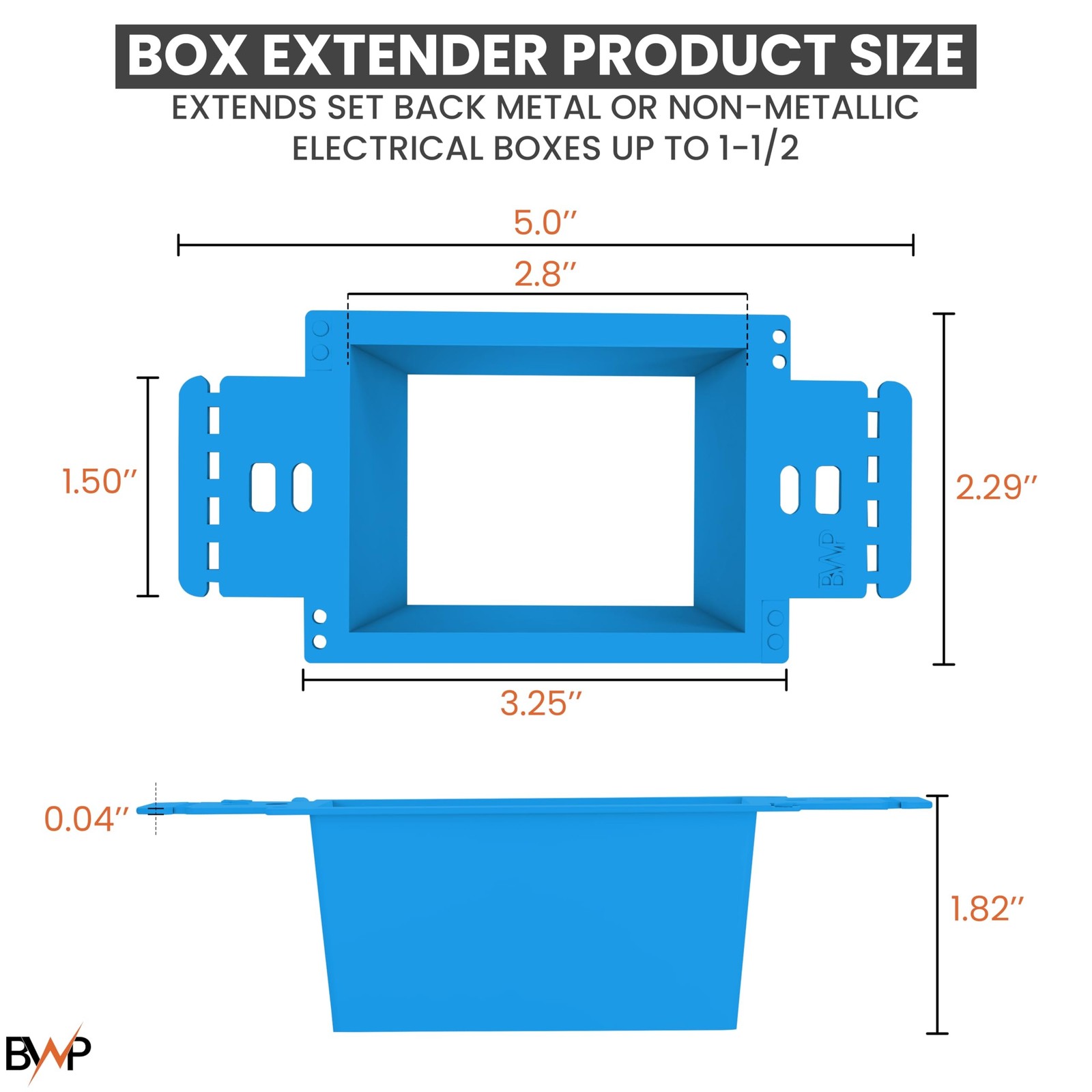 BWP 1 Pack Electrical Outlet Box Extender 1 Gang - Electrical Box Extender wi...