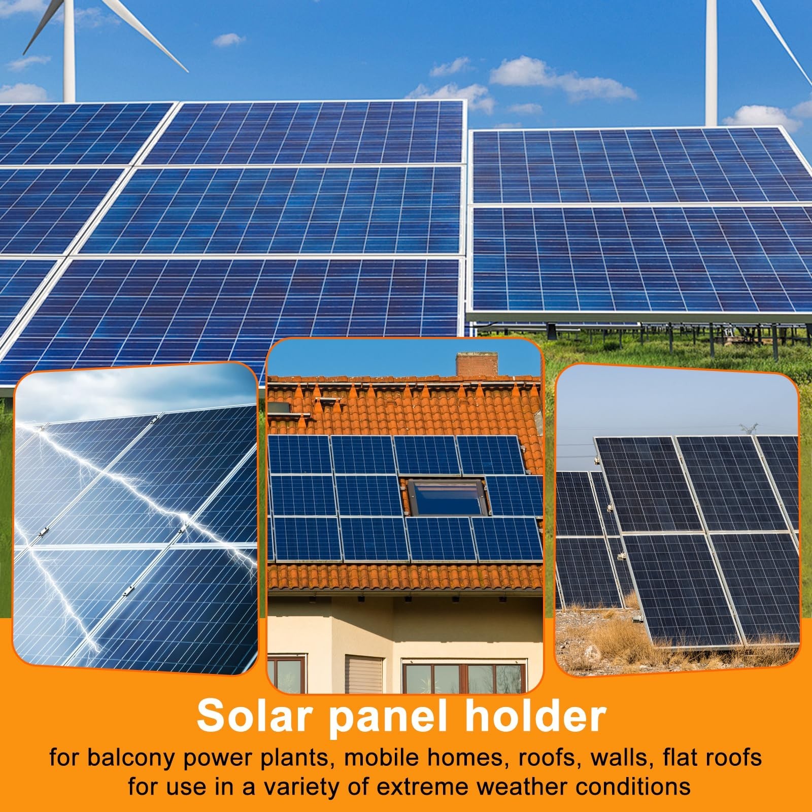 Solar Panel Mount, Aluminum Alloy Adjustable Solar Panel Tilt Mount Brackets,...