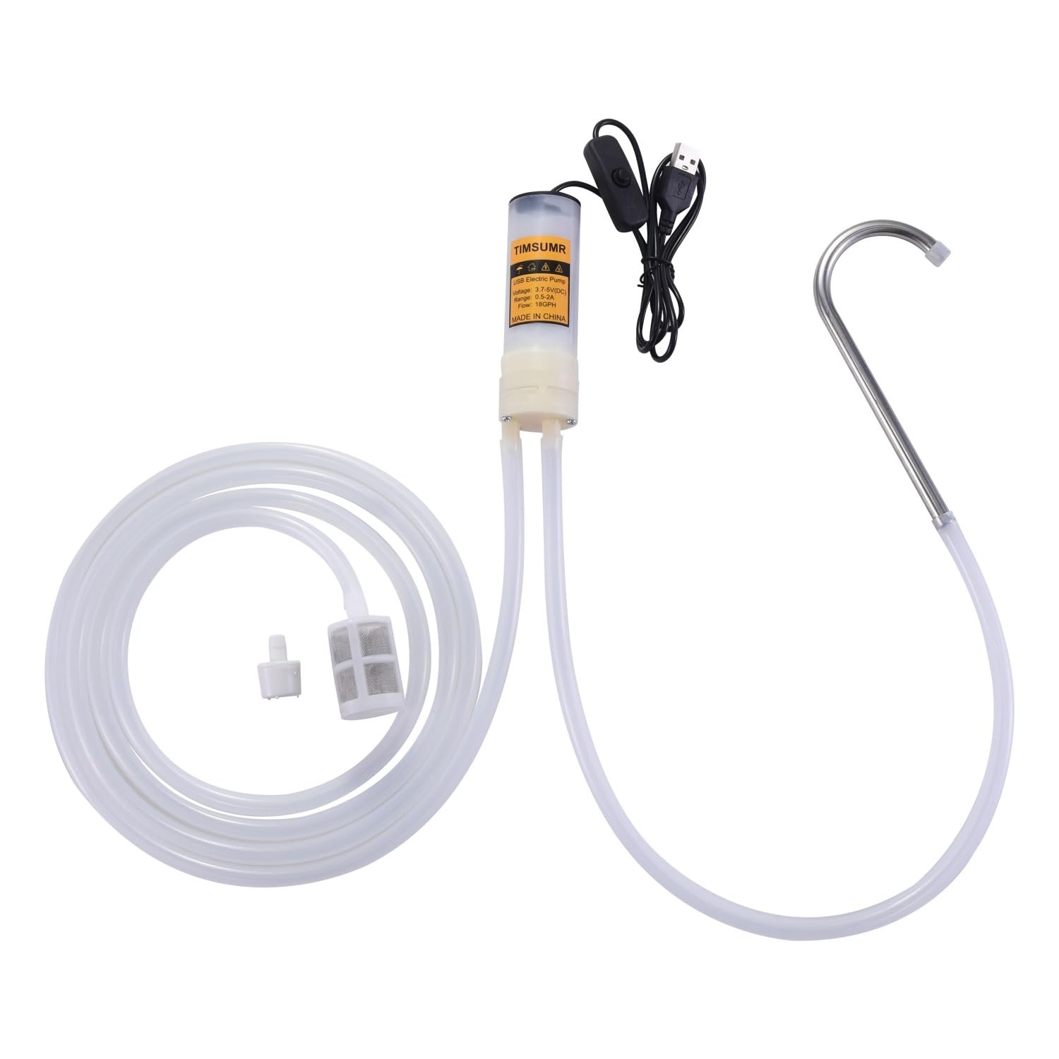 Portable USB Electric Auto Siphon Self Priming Pump for Bottling Home Brew Beer,