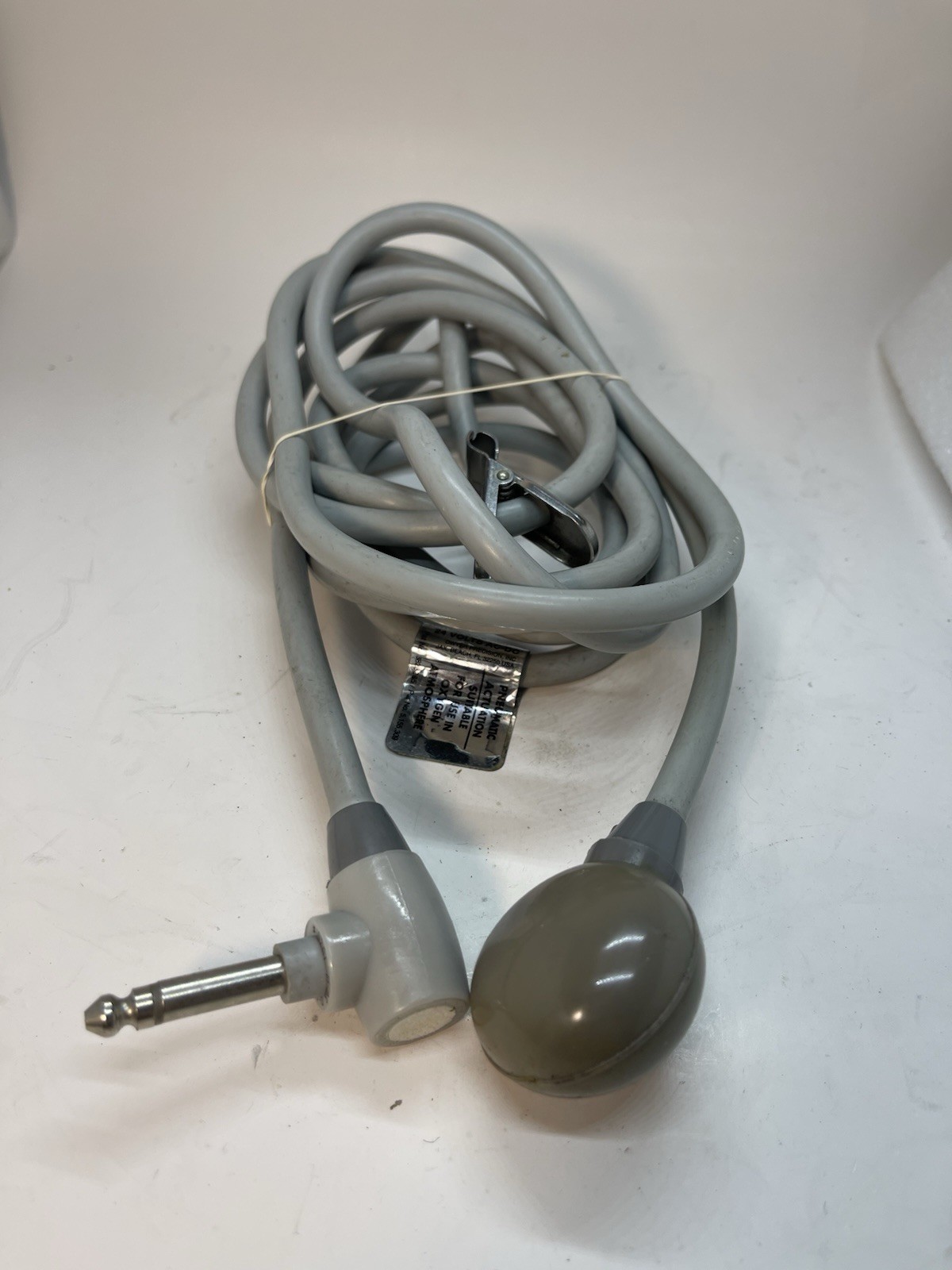 Dukane Pneumatic Nurse Call Cord Bedside Clip Air Powered 1/4" Plug 338U