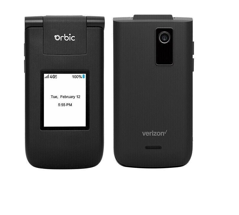 Unlocked Orbic Journey V RC2200L Black 4G LTE Postpaid Flip Phone - FLAWLESS