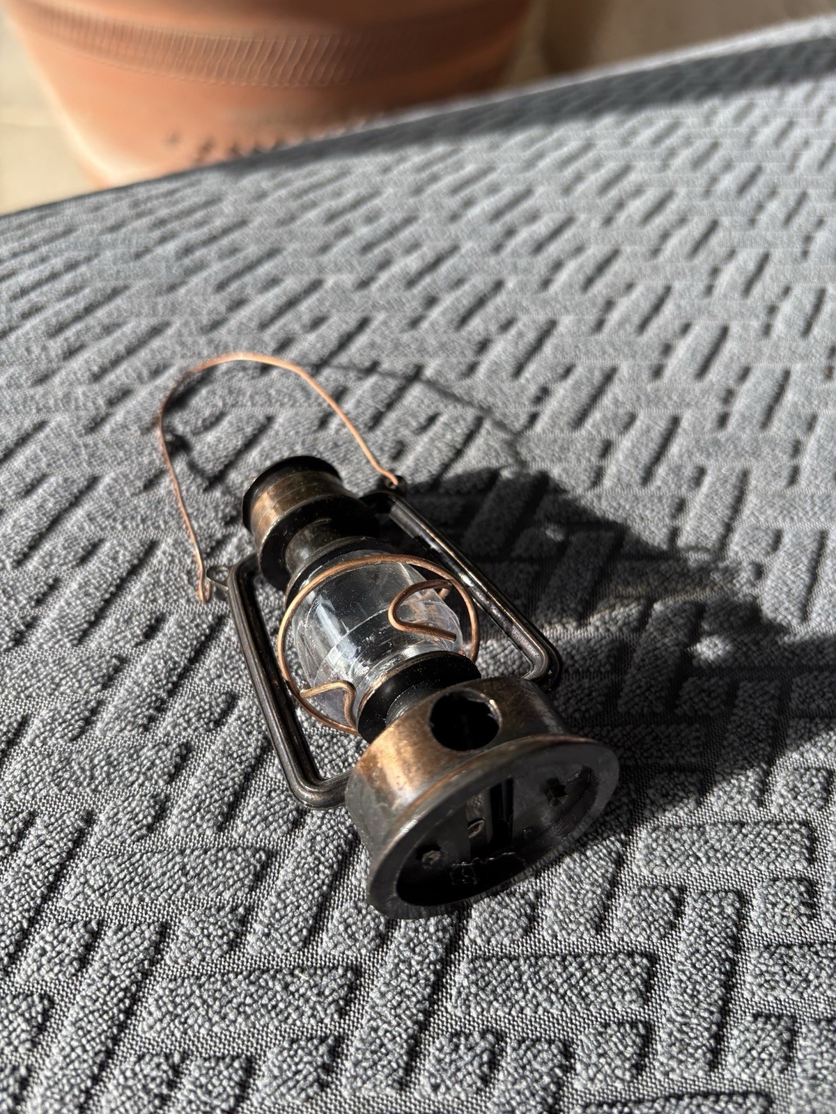 Vintage Novelty Oil Lantern Metal Pencil Sharpener
