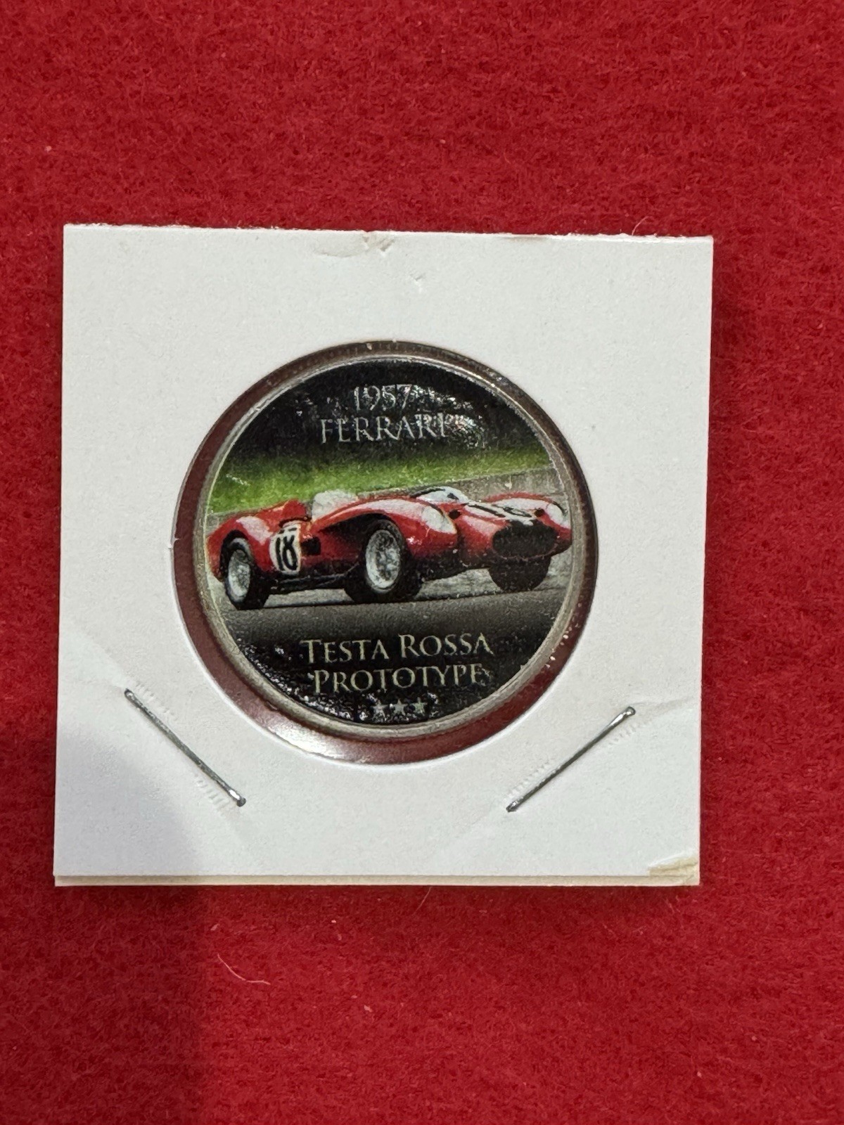 1957 Ferrari (Testa Rosa Prototype), Colorized Kennedy Half Dollar