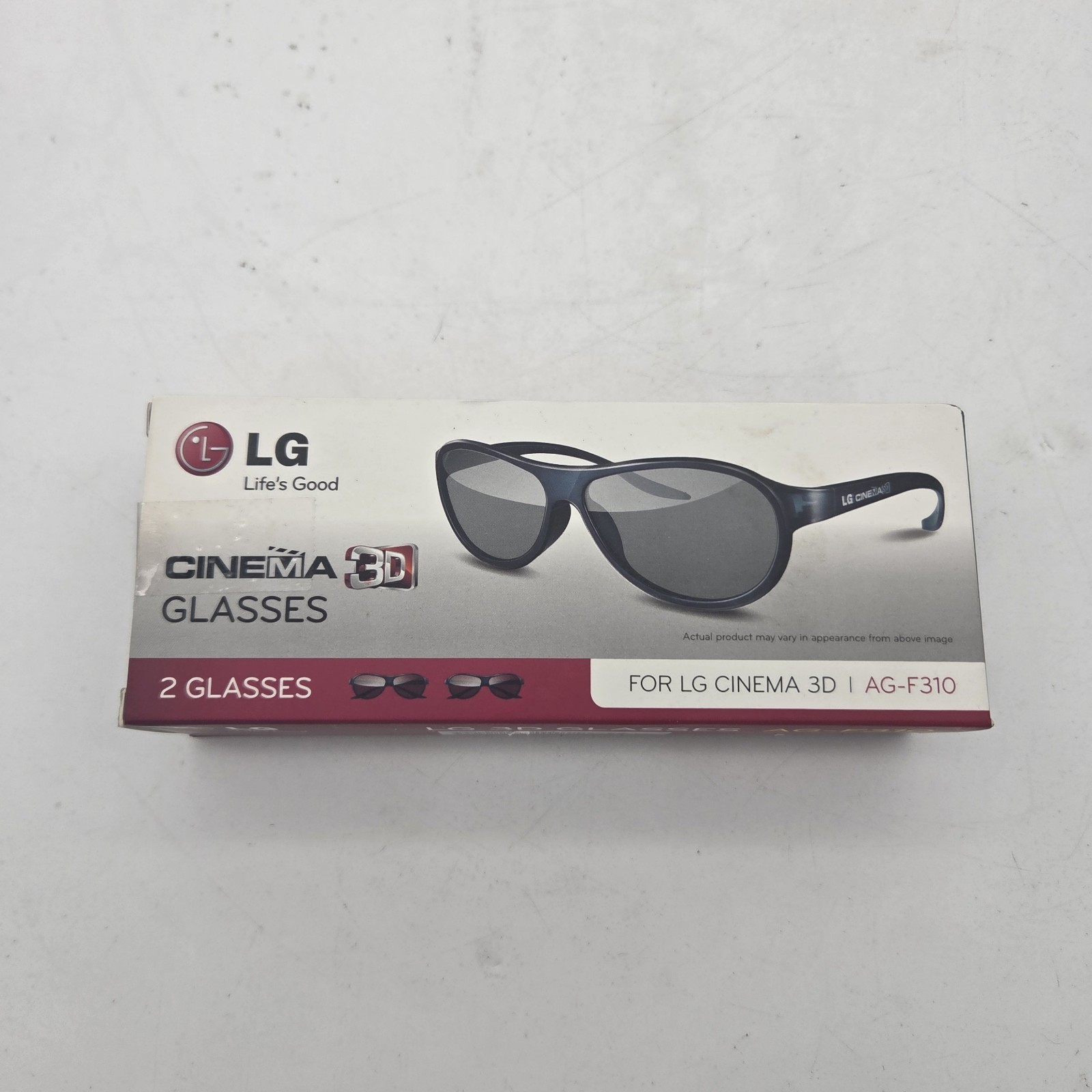 LG Cinema 3D HDTV Movie Glasses AG-F310 2 Pack Black Pairs New In Box