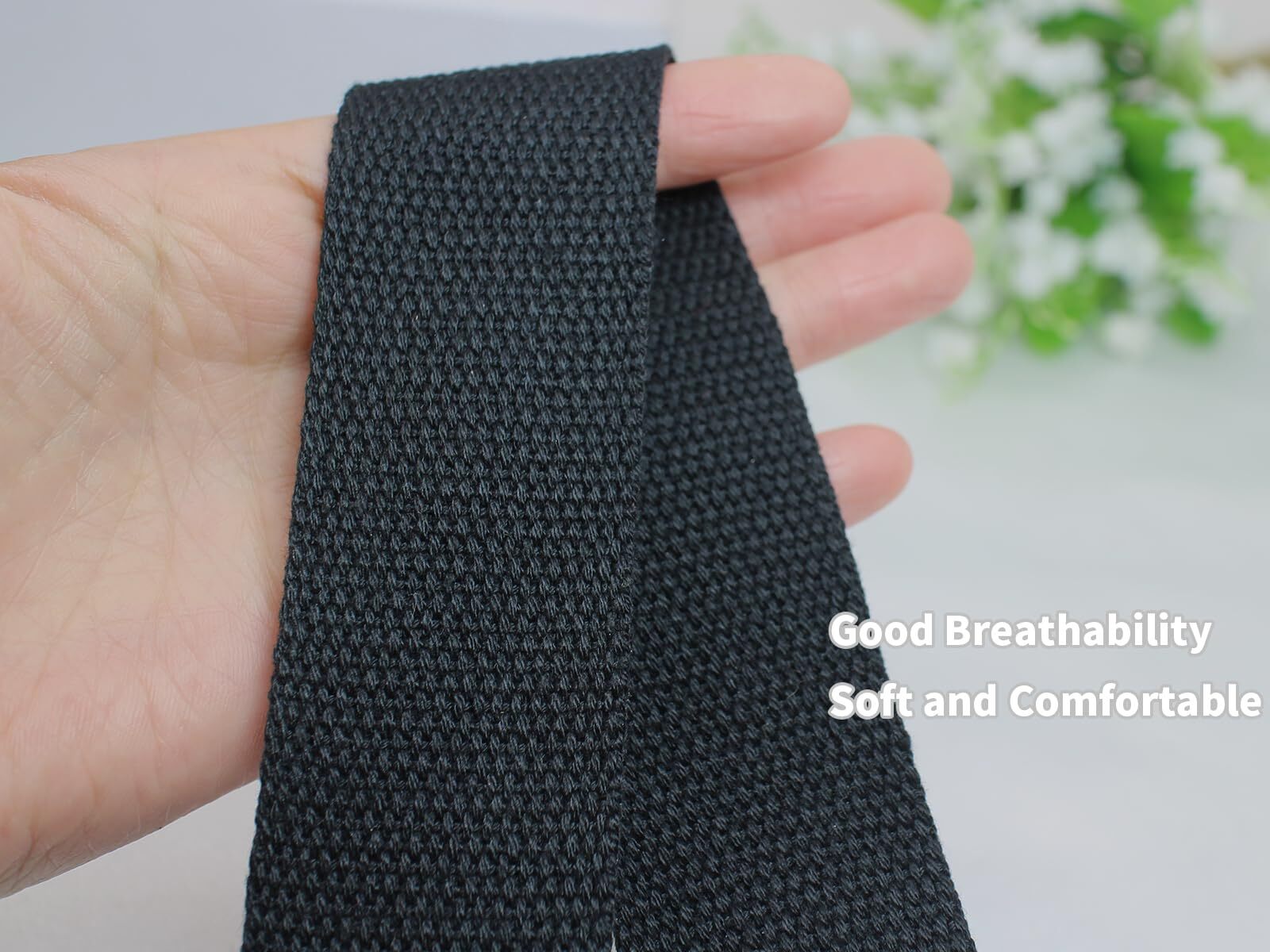 1-1/2 Inch 30Ft Heavy Cotton Webbing Strap Wide Flat Weave Webbing Strap
