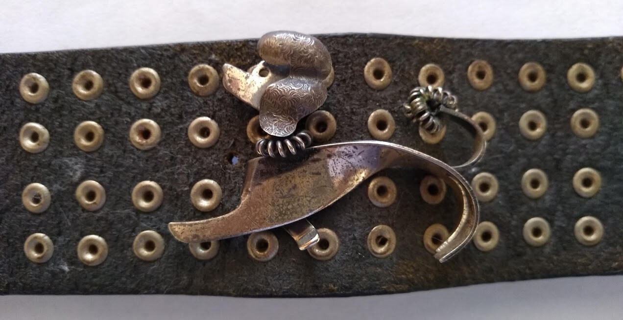 "POODLE" LEATHER CUFF BRACELET- Handmade/New