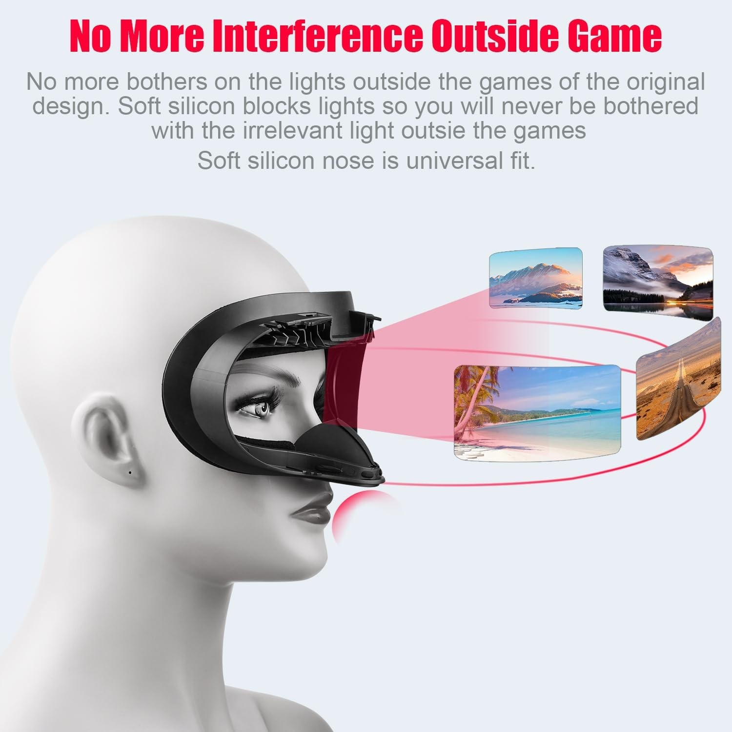 VR Facial Interface and Foam Replacement Set Black with