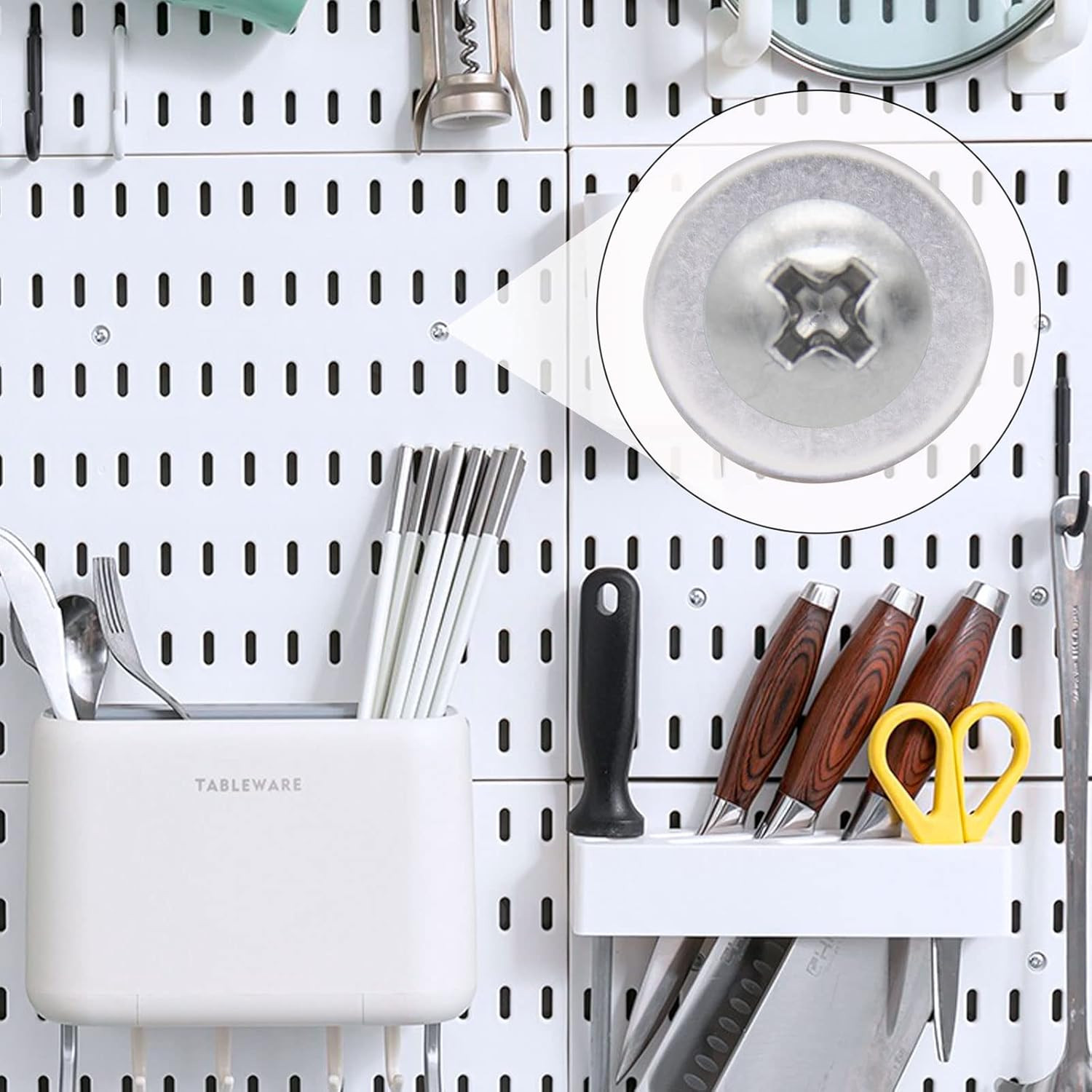 200 Pieces Pegboard Mounting Kit Wall Peg Boards Installation Accessories Pegboa