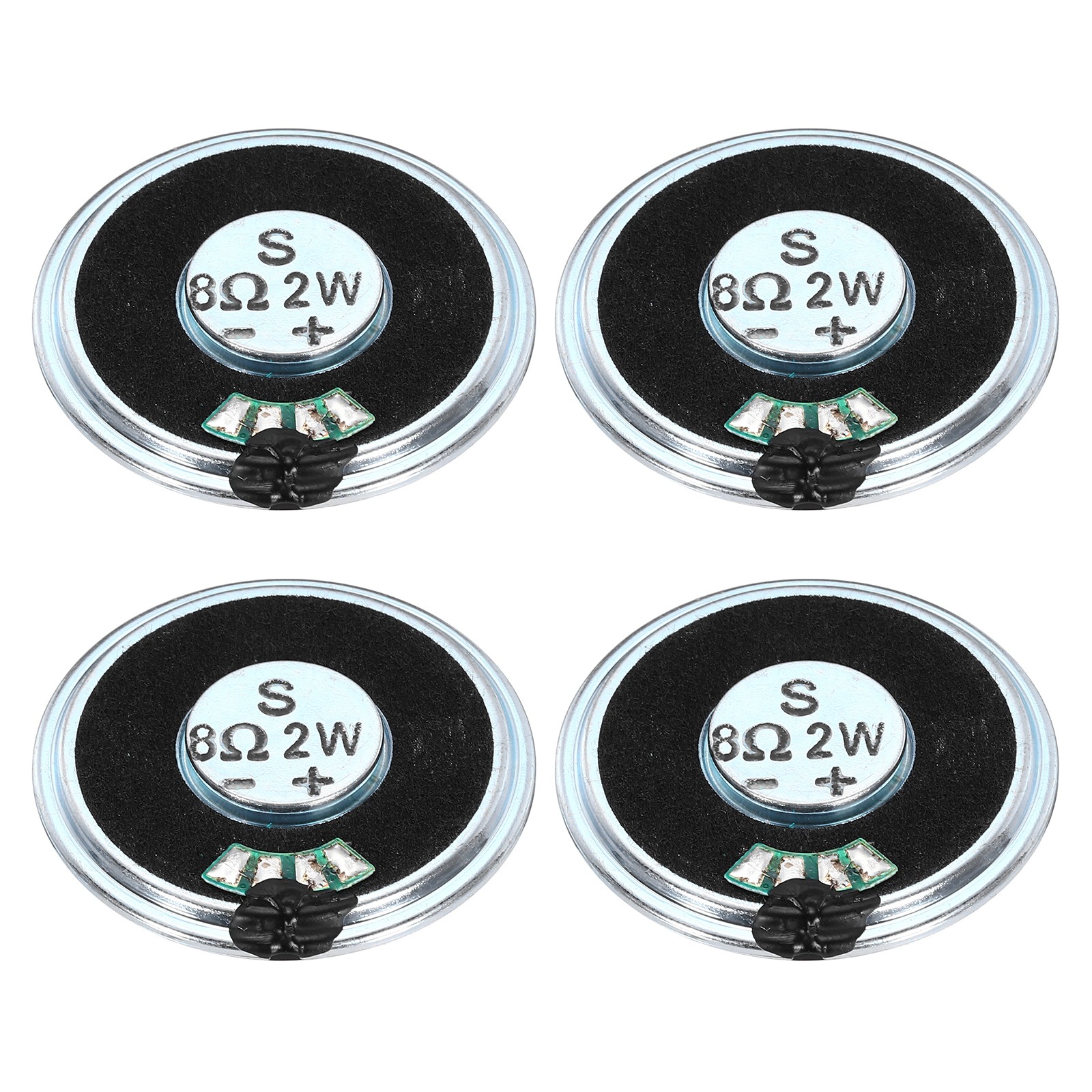 4 Pcs 2W 8 Ohm Small Speakers Metal Shell Round Internal Micro Magnet Speaker