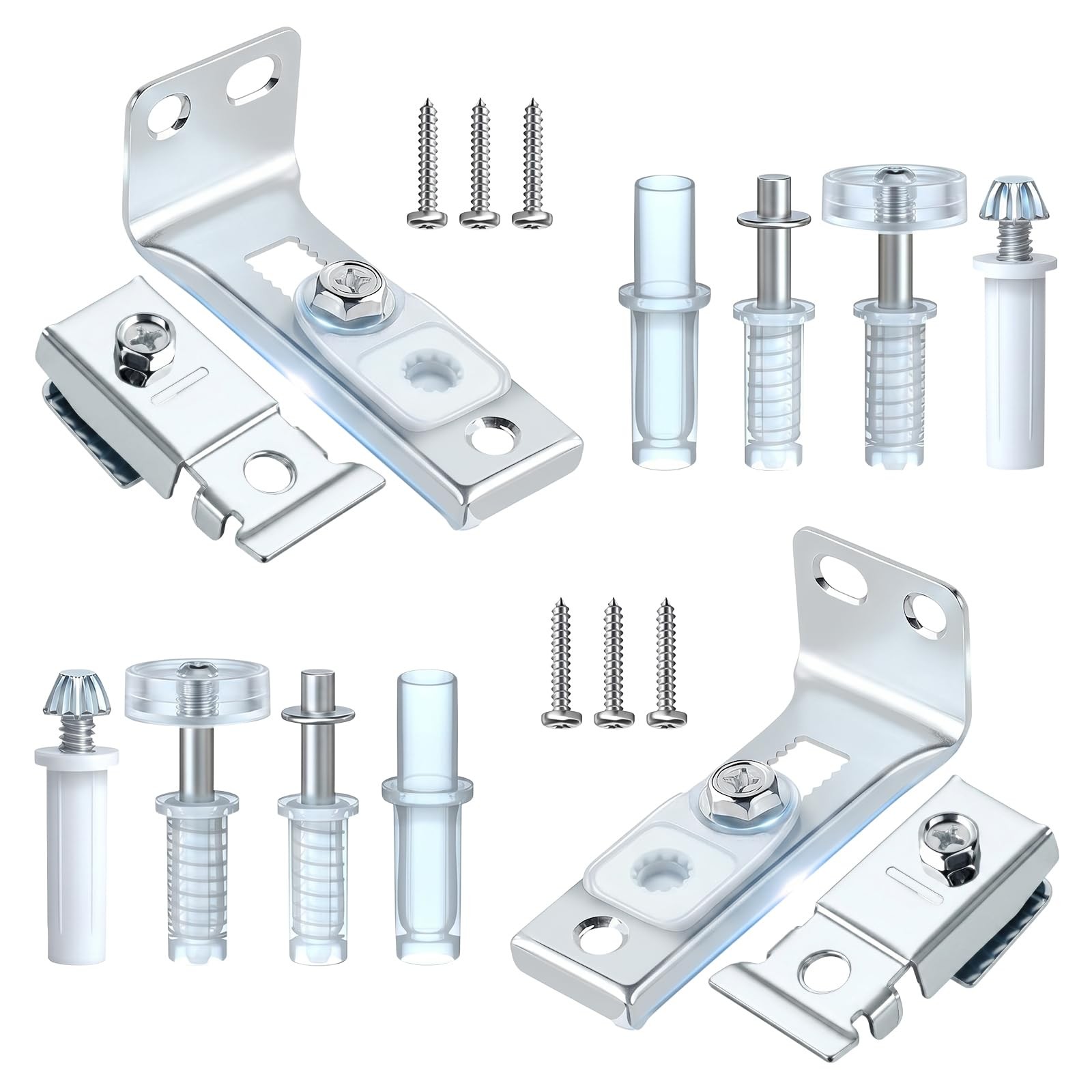 Bifold Door Hardware Repair Kit, 2 Pack Closet Hardware, Silver