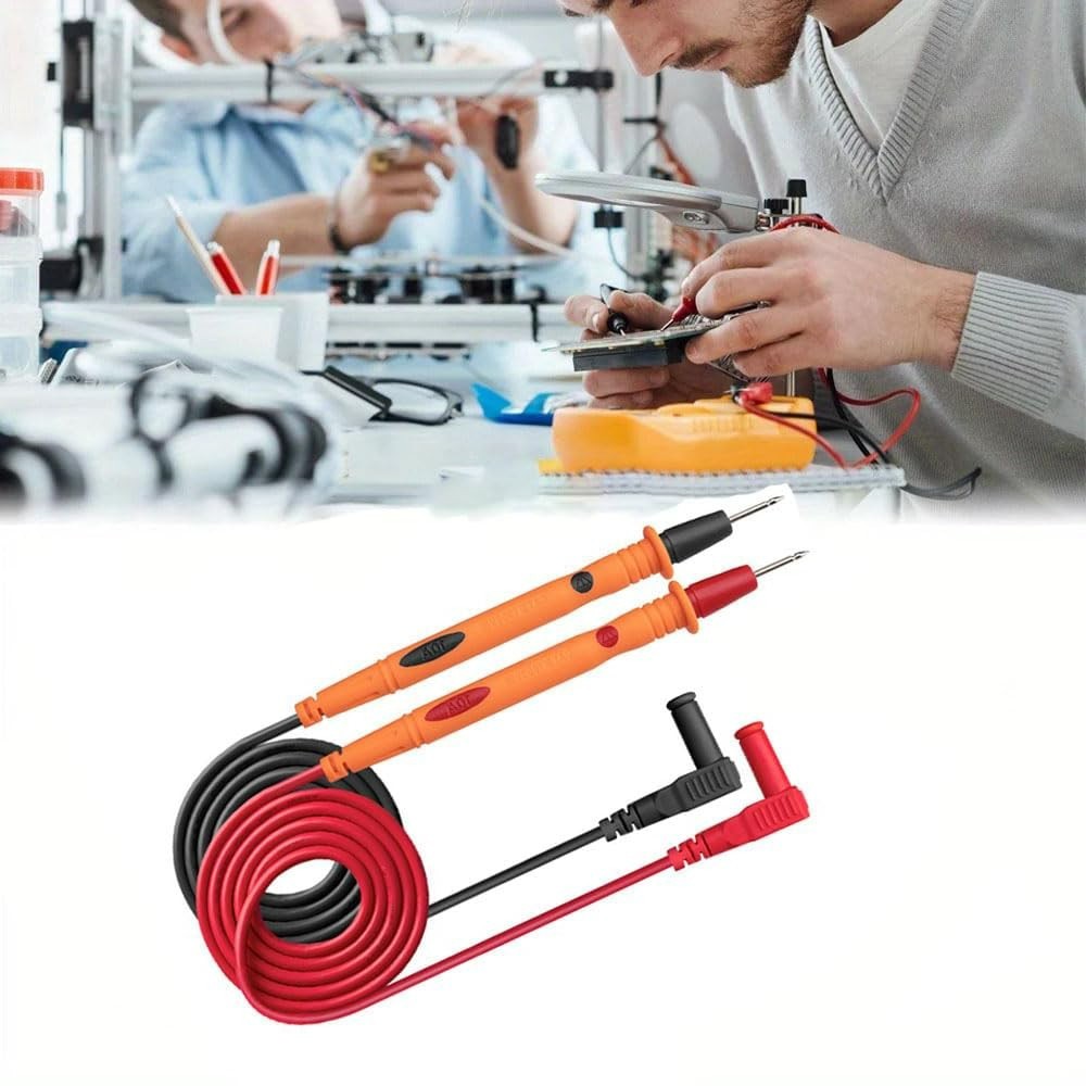 1000V CAT III Precision Multimeter Leads - Durable PVC Probes, 2 Count
