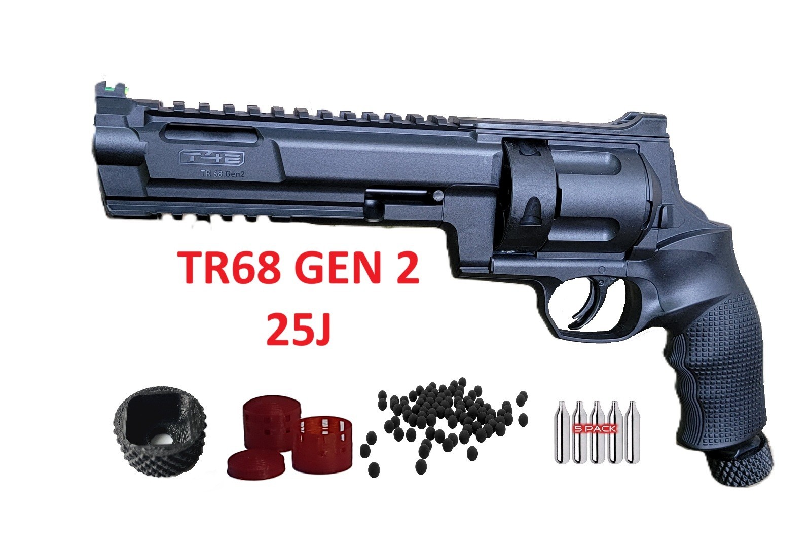 Umarex T4E TR68 (2292202) Paintball Revolver | NEW MODIFIED- 25J+ | Accessories