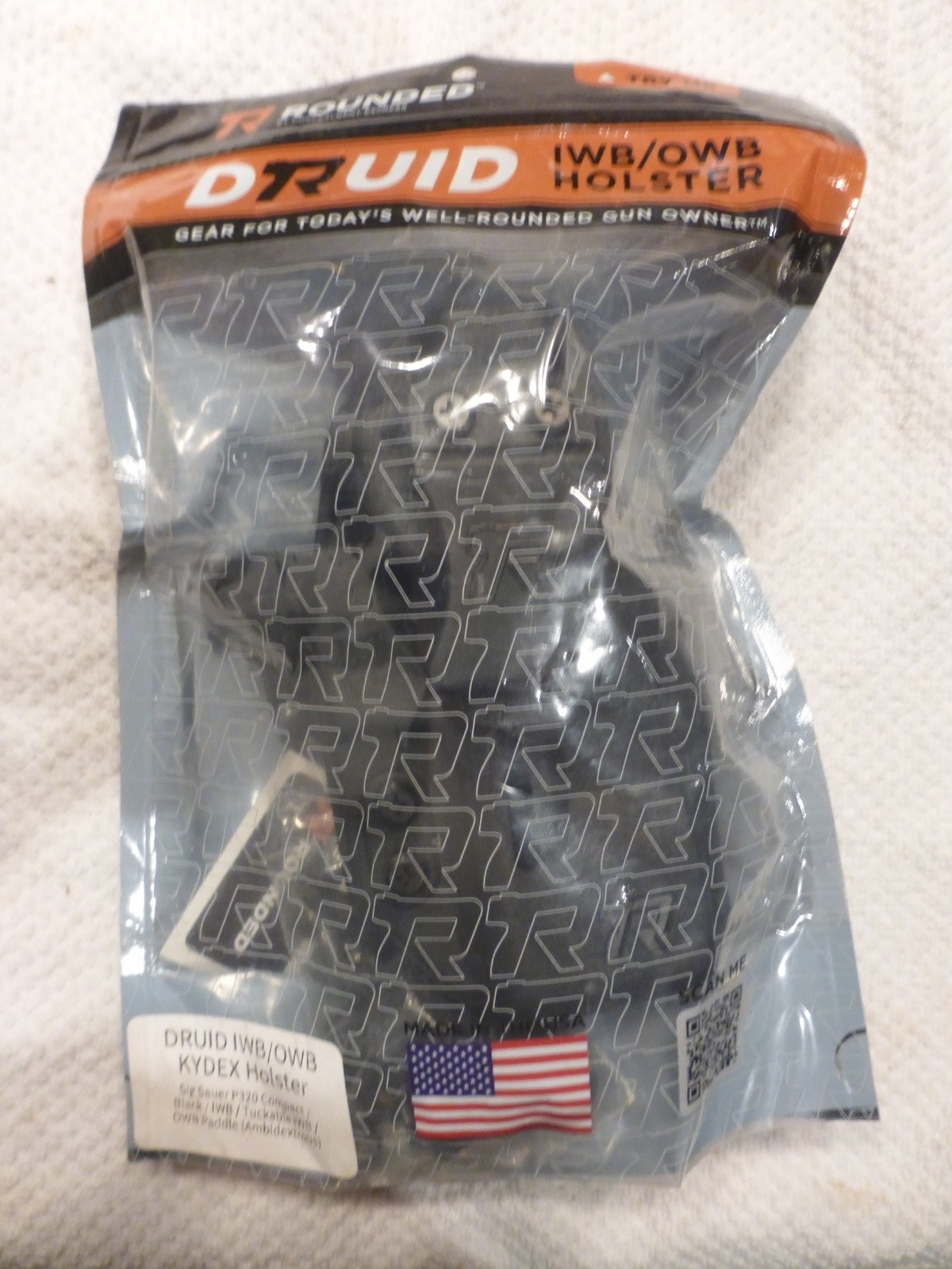 Rounded Gear IWB/OWB Ambidextrous Kydex Druid Black Holster for Sig P320