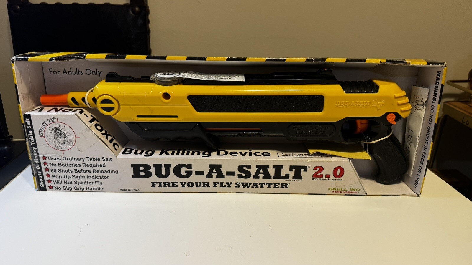 Bug A Salt 2.0 The Original Non Toxic Salt Gun Fly Swatter Yellow