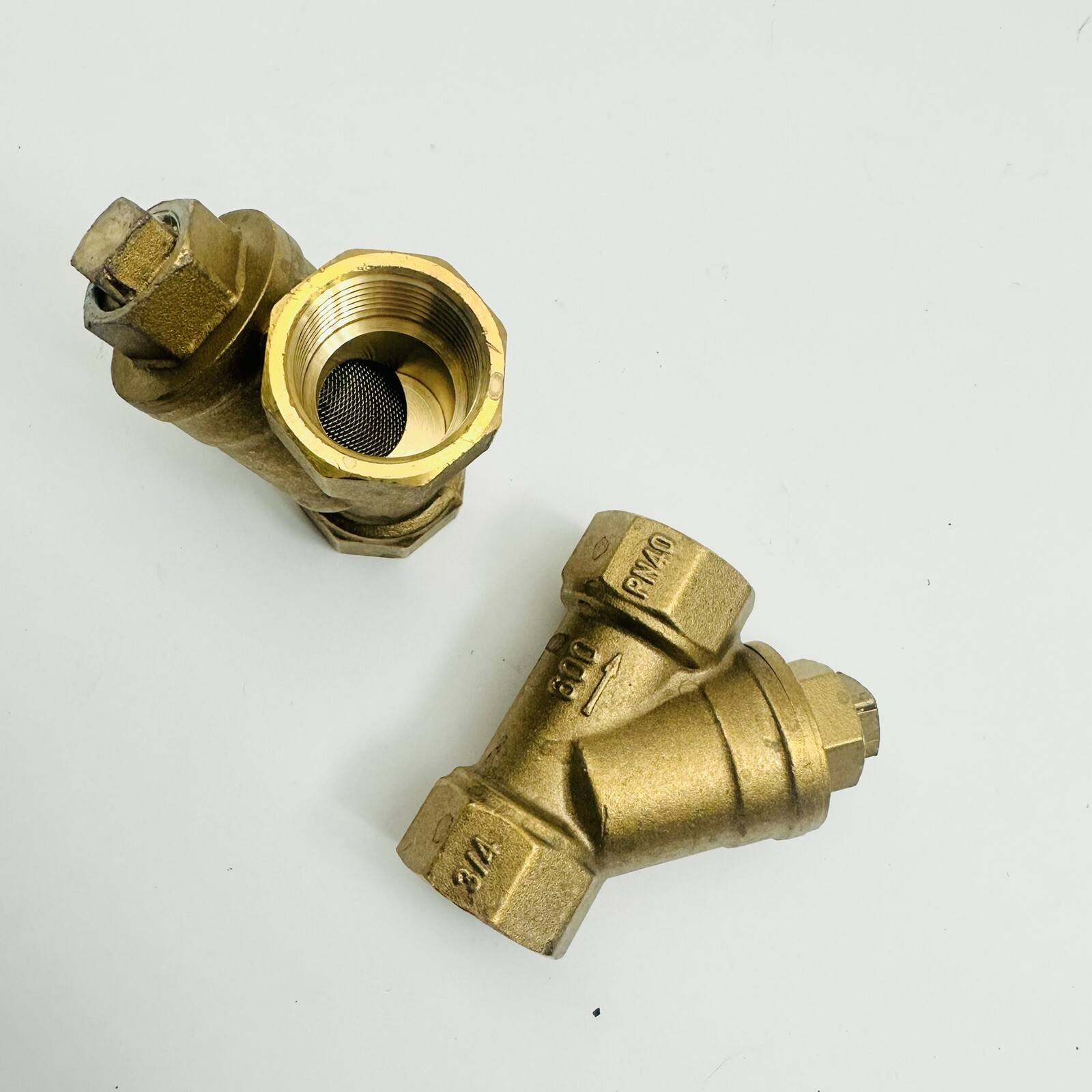 LOT OF 2 Y STRAINER FORGED BRASS YSFB-75, 3/4", FPT, MESH, 20 MESH, 600 PSI