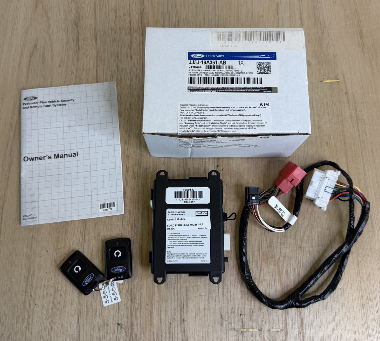 FORD JJ5J-19A361-AB REMOTE START & SECURITY SYSTEM KIT OEM ESCAPE FOCUS CMAX