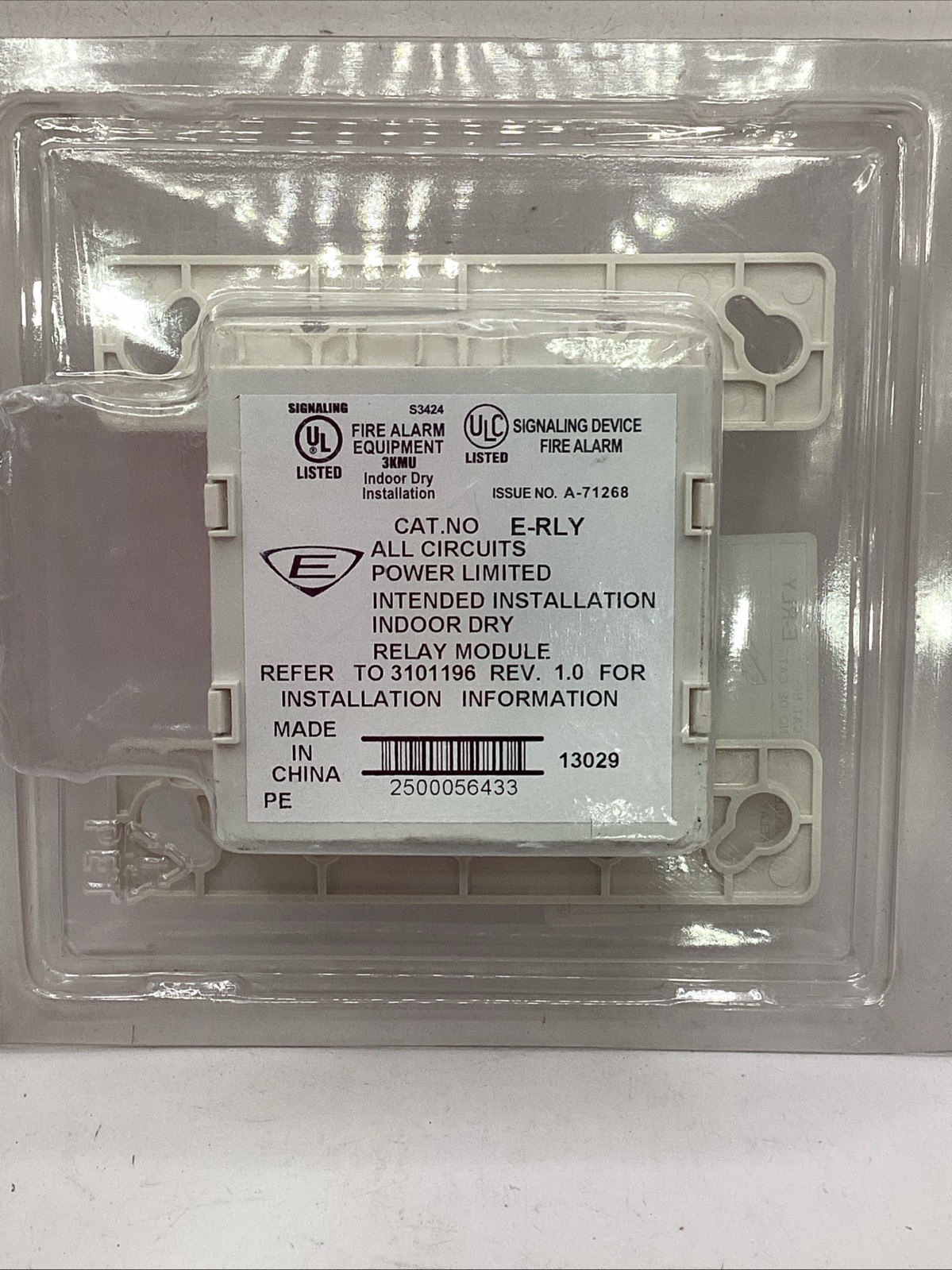 Edwards E-RLY Analog Module 1 Form C Relay Used
