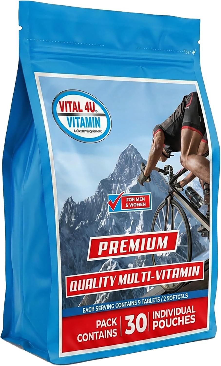 VITAL 4U Premium Daily Multivitamin Packs for Men and Women,30 Servings | Vitami