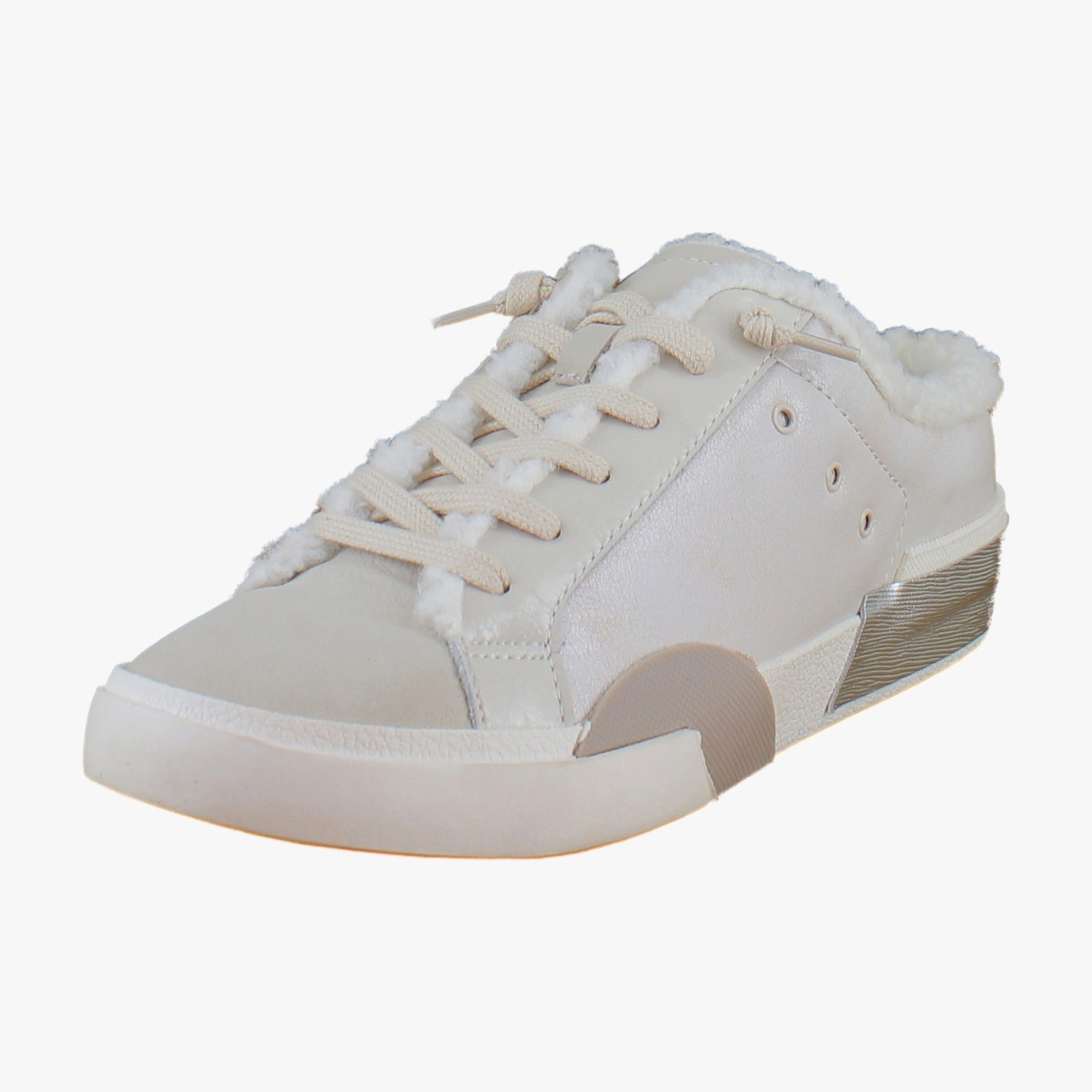Dolce Vita Zantel Women's Fashion Sneakers Off White Crackled Leather Size 8.5 M