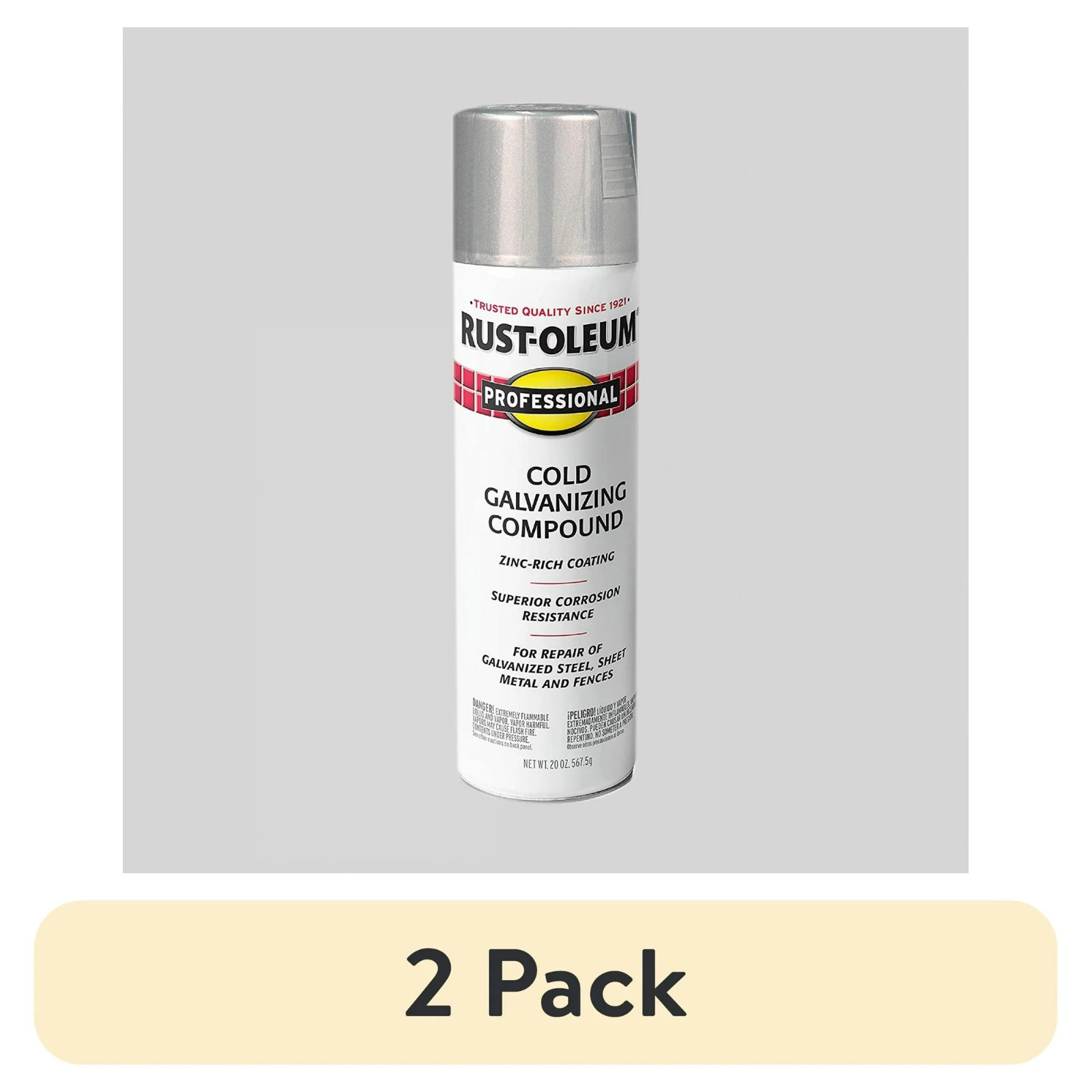 (2 pack) Cold Gray, Rust-Oleum Professional Galvanizing Compound Spray-7585838,