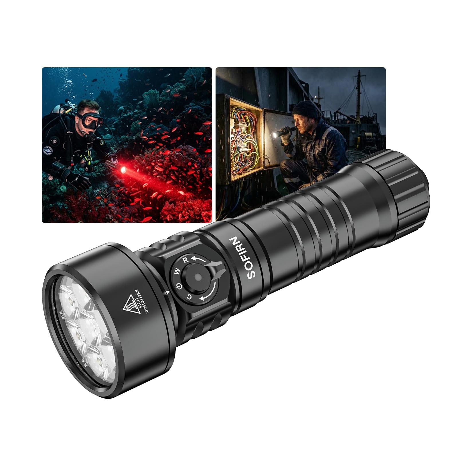 Sofirn Sd11 Dive Light 5000Lm Cri 90 Rechargeable Waterproof Flashlight 660Nm