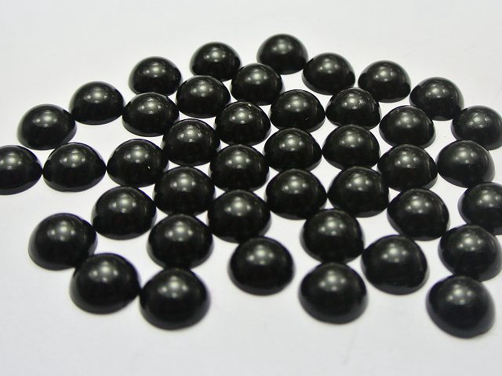 200 Black Half Pearl Bead 10mm Flat Back Gem Scrapbook Craft