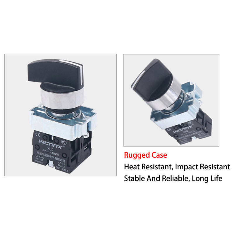 22mm Rotary Control Switch 2/3 Position Panel Mount Changeover Selector XB2 10A