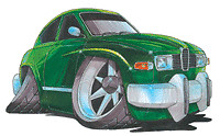Saab 96 Green Cartoon car t-shirt -sizes S-3XL sport deluxe monte carlo 93 99